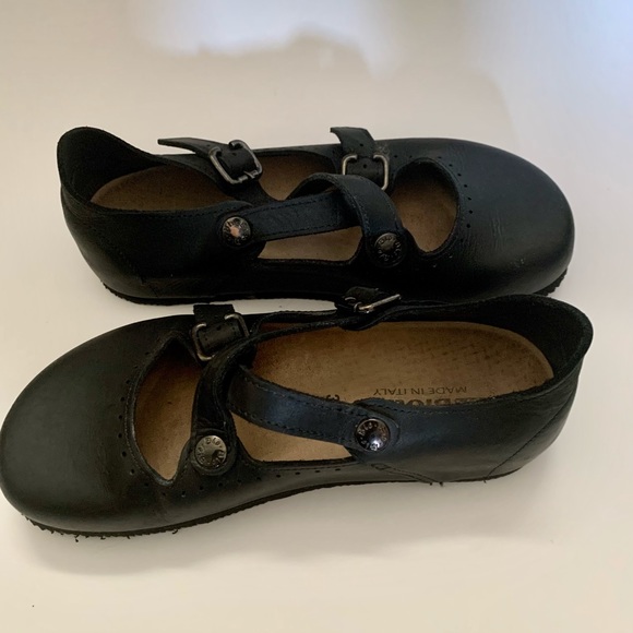 New! Bioline Blk Leather Mary Jane 36 US sz 6 6.5 Made in Italy - Picture 2 of 6